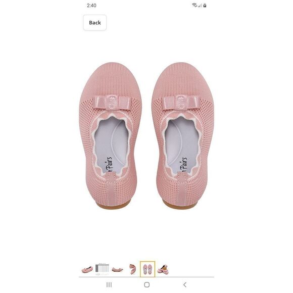 Girls Size 12 Dream Pairs Pink Ballet Flats Comfortable Slip-On Knit Shoes - Picture 1 of 10